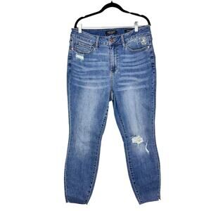 Judy Blue Women's High Waist Skinny Fit Boho Embroidered Dandelion Jeans Sz 14W